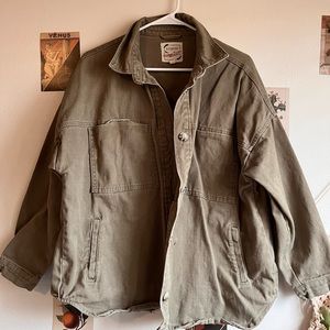 Stoosh Vintage Denim Olive Green Jacket